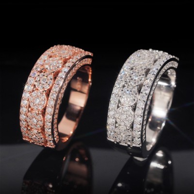 Ruif Jewelry S925 Silver Moissanite half ring in D colour in stock