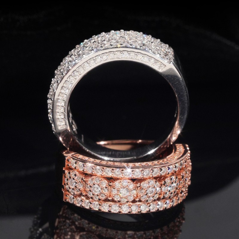 Ruif Jewelry S925 Silver Moissanite half ring in D colour in stock Ruif Jewelry S925 Silver Moissanite half ring in D colour in stock