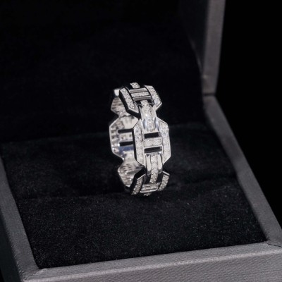 Ruif Jewelry S925 Silver Moissanite Hip Hop ring for men and women in stock