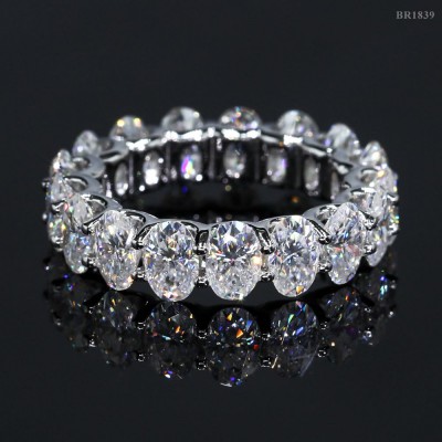 Ruif Jewelry S925 silver moissanite oval full circle unisex ring in stock
