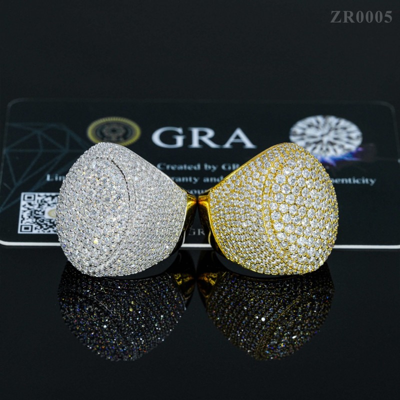 Ruif Jewelry Europe and the United States cross-border S925 silver Moissanite oval boys cool street dance style ring Ruif Jewelry Europe and the United States cross-border S925 silver Moissanite oval boys cool street dance style ring
