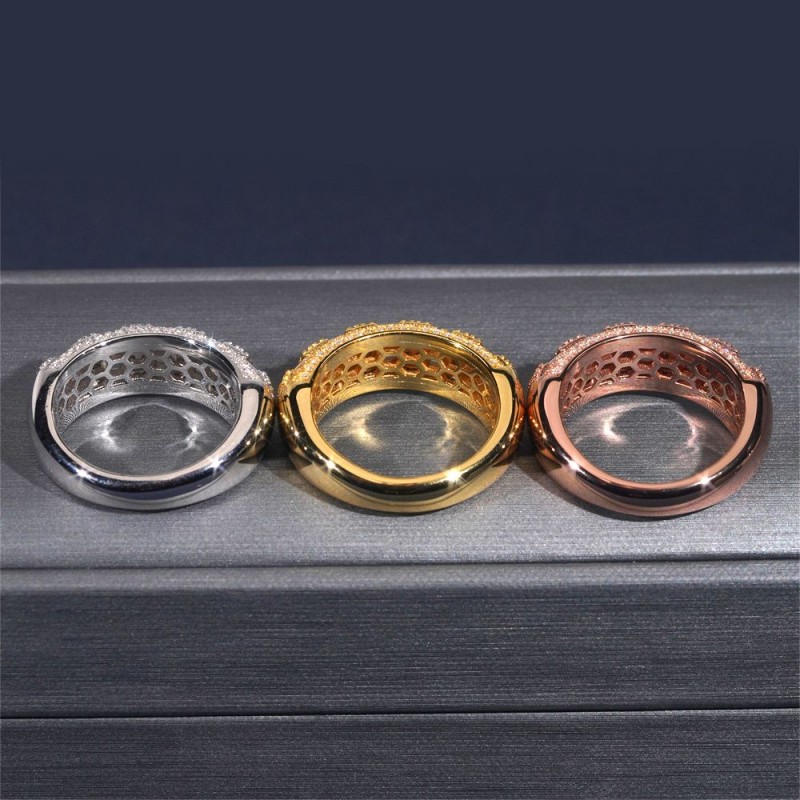 Ruif Jewelry S925 Silver fashion simple set rectangular Moissanite men's diamond rings Ruif Jewelry S925 Silver fashion simple set rectangular Moissanite men's diamond rings