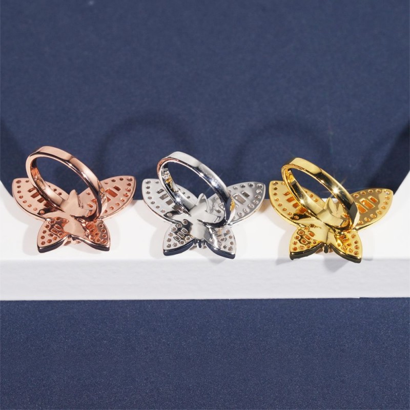 Ruif Jewelry S925 Silver Moissanite Butterfly Ring Light luxury fashion rings Ruif Jewelry S925 Silver Moissanite Butterfly Ring Light luxury fashion rings
