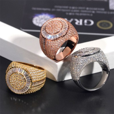 Ruif Jewelry S925 Silver Moissanite hip Hop rap rings