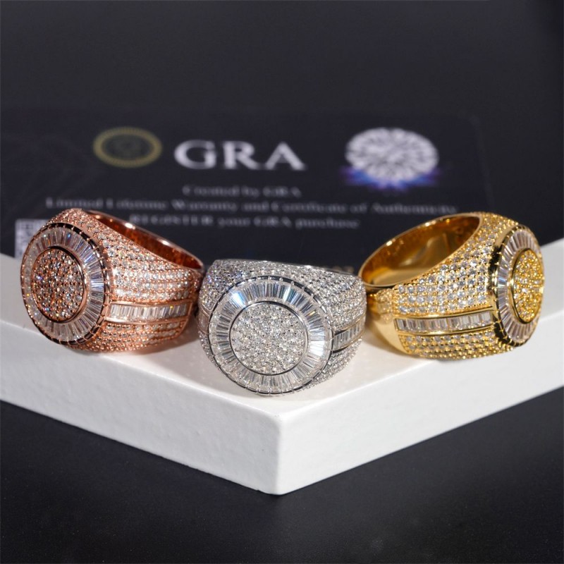 Ruif Jewelry S925 Silver Moissanite hip Hop rap rings Ruif Jewelry S925 Silver Moissanite hip Hop rap rings