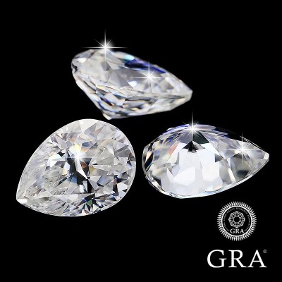 Ruif Jewelry D VVS1 Pear Cut Moissanite Loose Gemstone with GRA Certificate 
