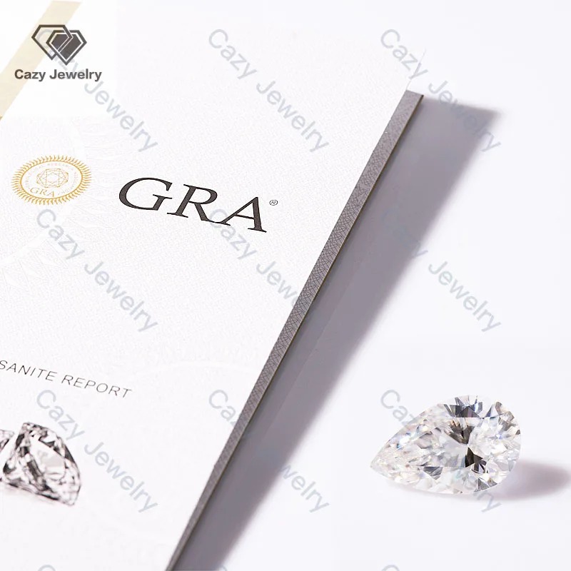 Ruif Jewelry Wholesale Price DEF Color  Pear Cut Moissanite Loose Gemstone with GRA Certificate for Jewelry Making