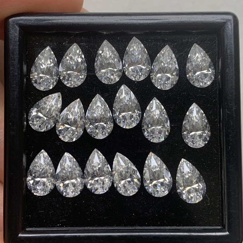 Ruif Jewelry D VVS1 Pear Cut Moissanite Loose Gemstone with GRA Certificate 