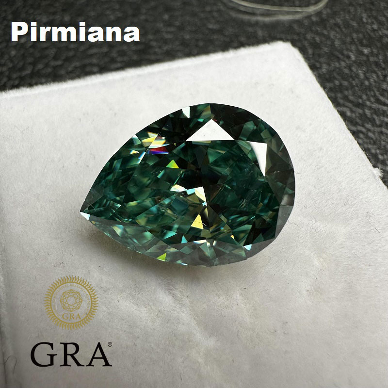 Ruif Jewelry Natrual Dark Green Color Moissanite Stone VVS1 Pear Shape Gemstone with GRA Certificate Ruif Jewelry Natrual Dark Green Color Moissanite Stone VVS1 Pear Shape Gemstone with GRA Certificate