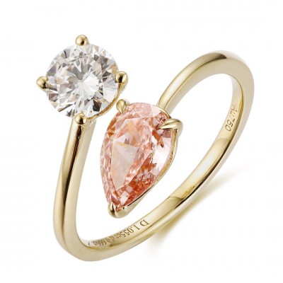 Ruif Jewelry Classic Design 18K yellow gold 1.23ct Lab Grown Diamond Ring Gemstone Jewelry