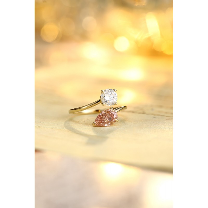 Ruif Jewelry Classic Design 18K yellow gold 1.23ct Lab Grown Diamond Ring Gemstone Jewelry