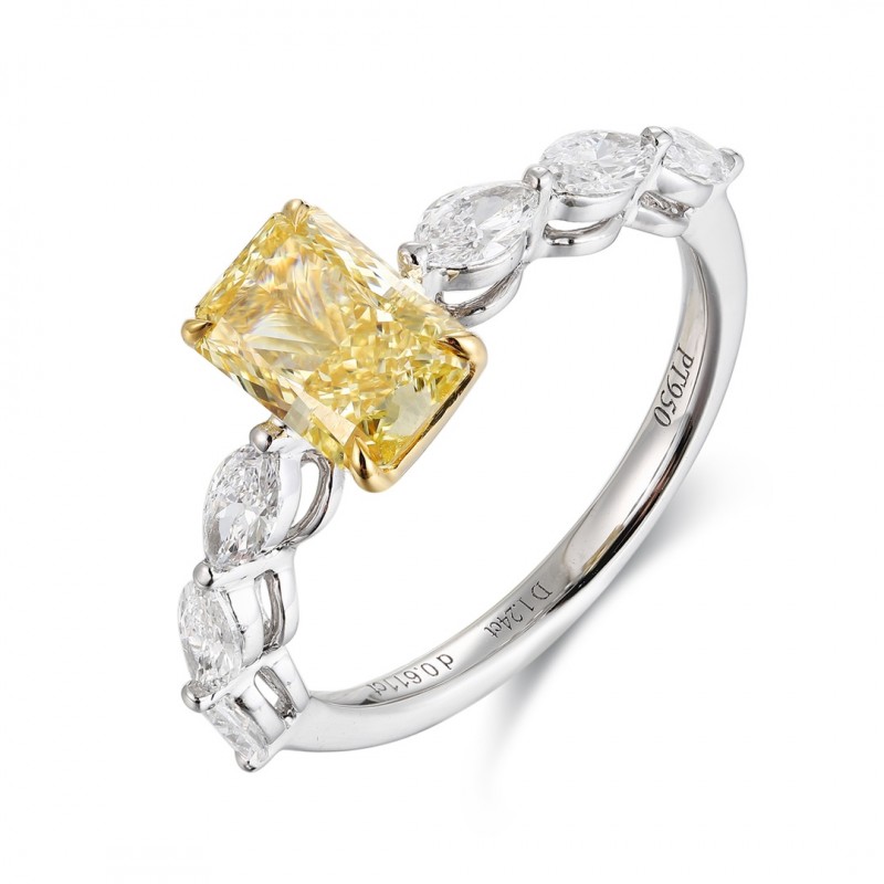 Ruif Jewelry Classic Design PT950 Platinum 1.24ct Lab Grown Diamond Ring Gemstone Jewelry