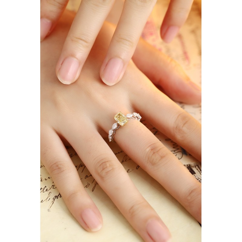 Ruif Jewelry Classic Design PT950 Platinum 1.24ct Lab Grown Diamond Ring Gemstone Jewelry