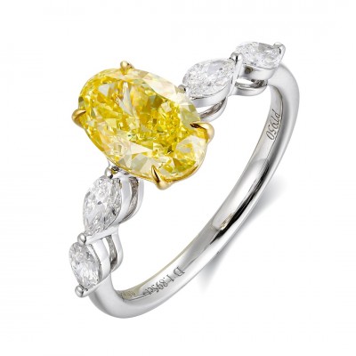 Ruif Jewelry Classic Design PT950 Platinum 1.9ct Lab Grown Diamond Ring Gemstone Jewelry