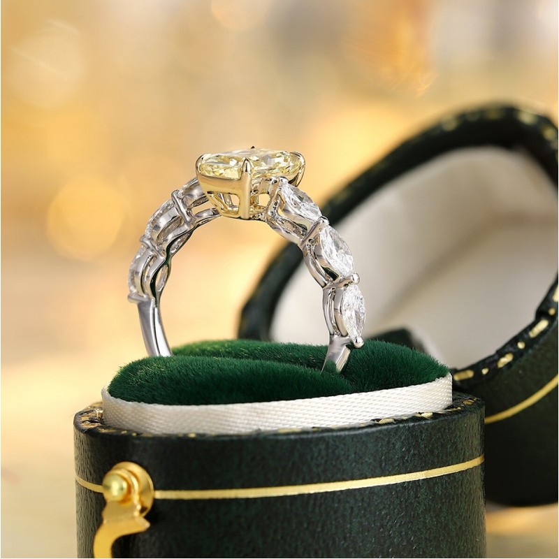 Ruif Jewelry Classic Design PT950 Platinum 1.9ct Lab Grown Diamond Ring Gemstone Jewelry