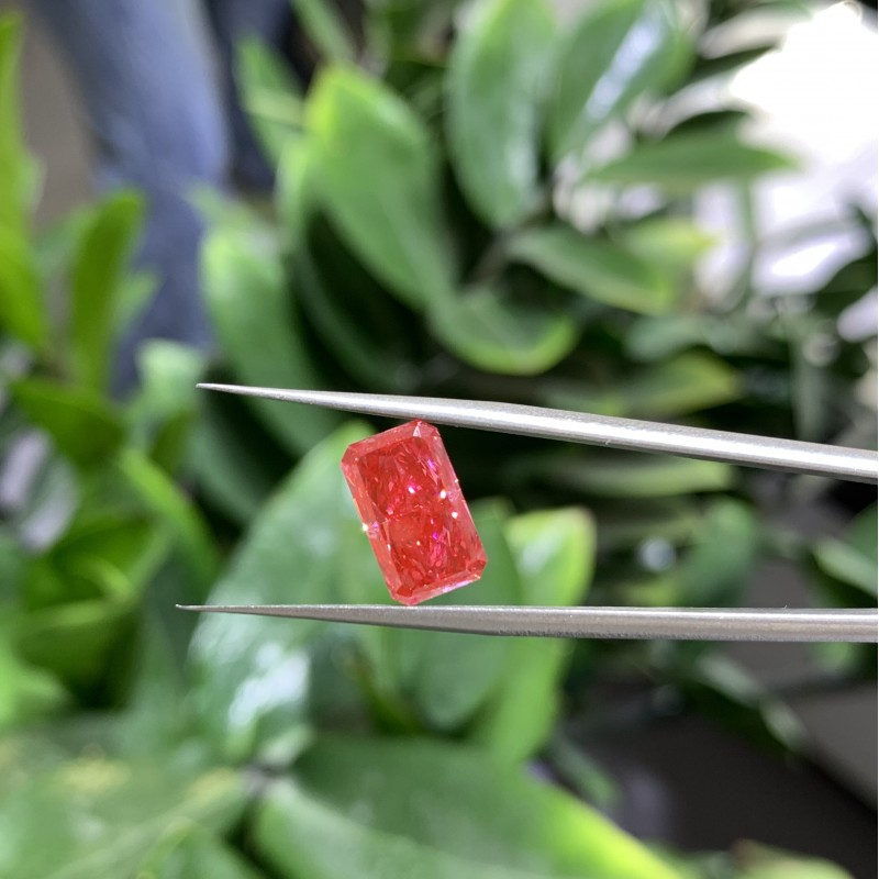 Ruif Jewelry Radiant Cut 3.28CT Red Lab Grown Diamond with IGI certificate LG749515968