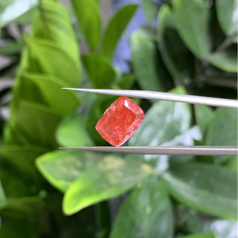 Ruif Jewelry Cushion Cut 5.01CT Red Lab Grown Diamond with IGI certificate LG749515966