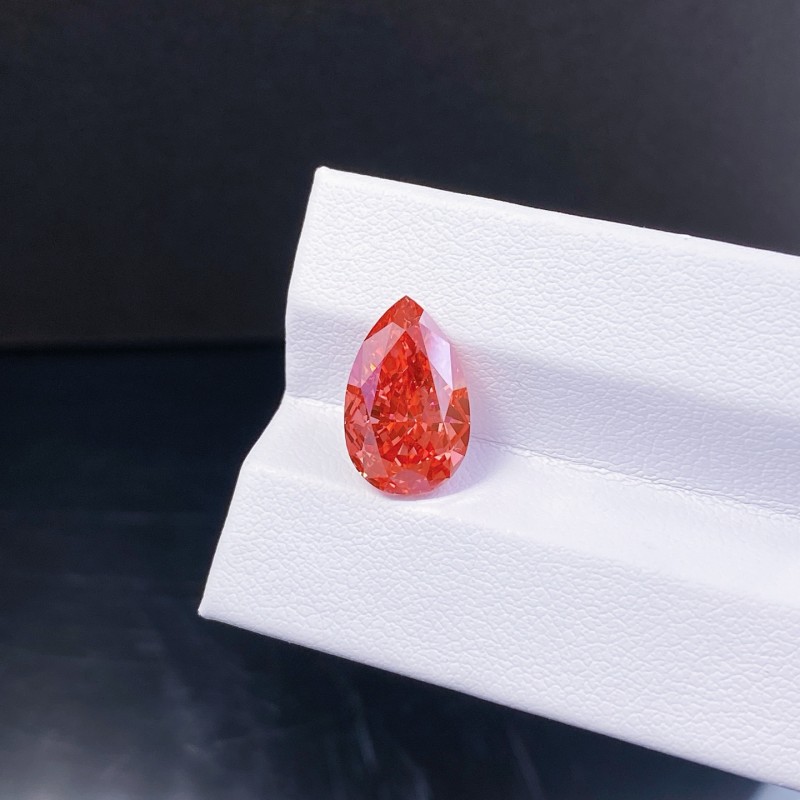 Ruif Jewelry Pear Shap 5.14CT Red Lab Grown Diamond with IGI certificate LG728565804
