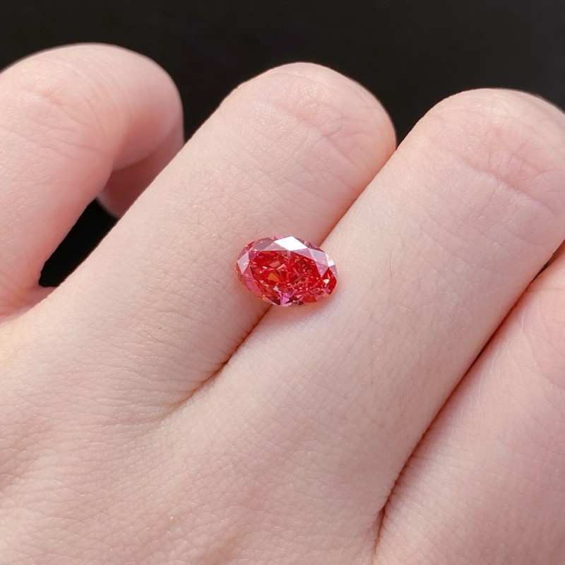Ruif Jewelry Oval Cut 1.55CT Red Lab Grown Diamond with IGI certificate LG768645262
