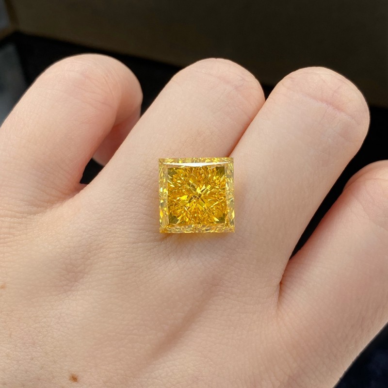 Ruif Jewelry Princess Cut 8.75CT Yellow Lab Grown Diamond with IGI certificate LG713537119