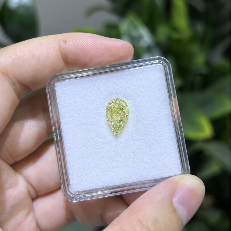 Ruif Jewelry Pear Cut 3.11CT Yellow Lab Grown Diamond with IGI certificate LG747577928