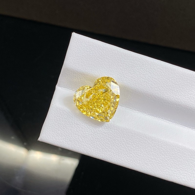 Ruif Jewelry Heart Cut 10.10CT Yellow Lab Grown Diamond with IGI certificate LG738527038