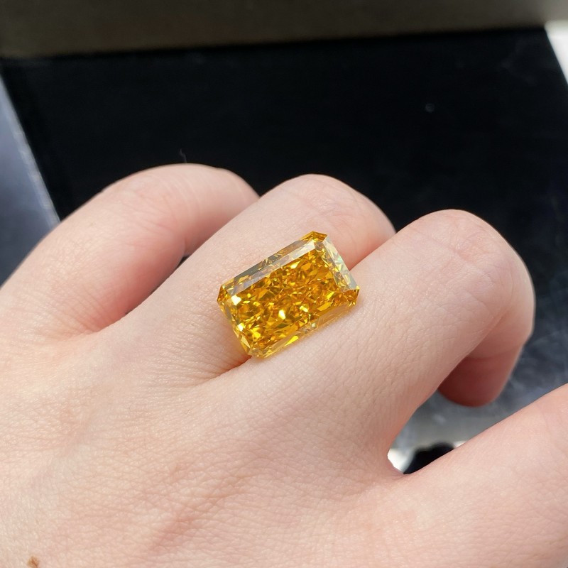 Ruif Jewelry Radiant Cut 11.23CT Yellow Lab Grown Diamond with IGI certificate LG762516924