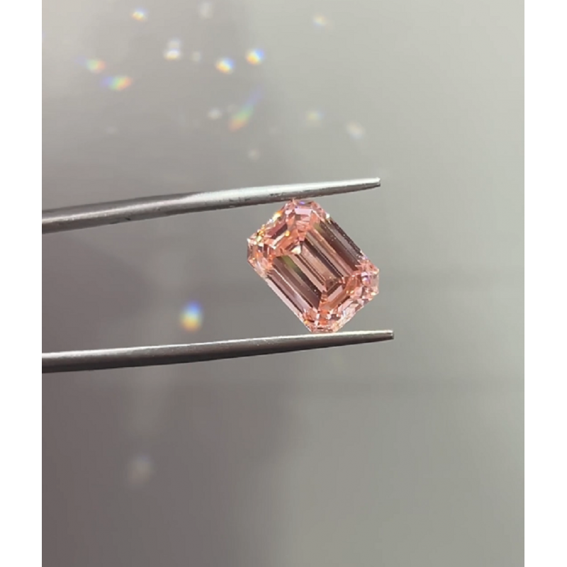 Ruif Jewelry New Emerald Cut 5.16ct VS Lab Grown Pink Diamond CVD Loose Diamond for Jewelry Making Ruif Jewelry New Emerald Cut 5.16ct VS Lab Grown Pink Diamond CVD Loose Diamond for Jewelry Making