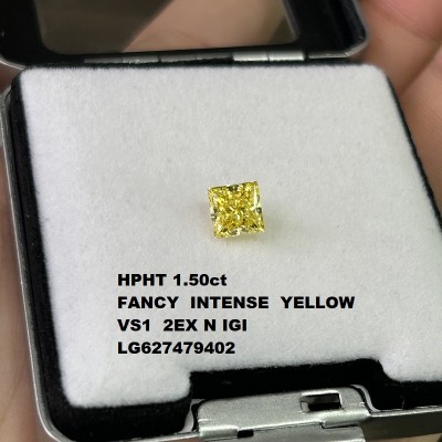 Ruif Jewelry 0.8-1.53ct Fancy Yellow Four Shapes Lab Grown Yellow Diamond IGI Certificate Accept Custom Design Fine Jewelry