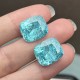 Ruif Jewelry Popular 12x14mm33.14ct/pair Cushion Cut Lab Grown Paraiba Sapphire Crushed Ice Cutting Loose stone