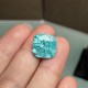 Ruif Jewelry Popular 12x12mm12.95ct Cushion Cut Lab Grown Paraiba Sapphire Loose Crushed Ice Cutting Semi-precious Stone Sales 