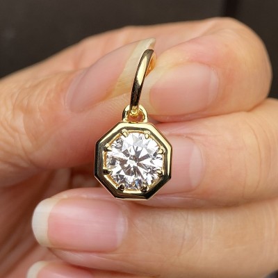 Ruif Jewelry 2.03ct CVD Diamond Pendant 18k Yellow Gold NecklacePendant Jewelry for Party Gift