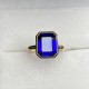Ruif Jewelry Classic Design 18k Yellow Gold Lab Grown Gemstone Rings Royal Blue Aquamarine and Morganite Pink Sapphire Wedding Bands