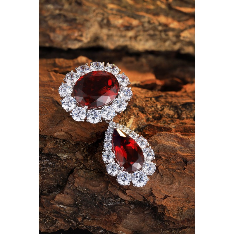 Ruif Jewelry 18K White Gold 21.52ct Lab Ruby Brooch Red Color Cubic Zircon Brooch Fashion Jewelry Ruif Jewelry 18K White Gold 21.52ct Lab Ruby Brooch Red Color Cubic Zircon Brooch Fashion Jewelry