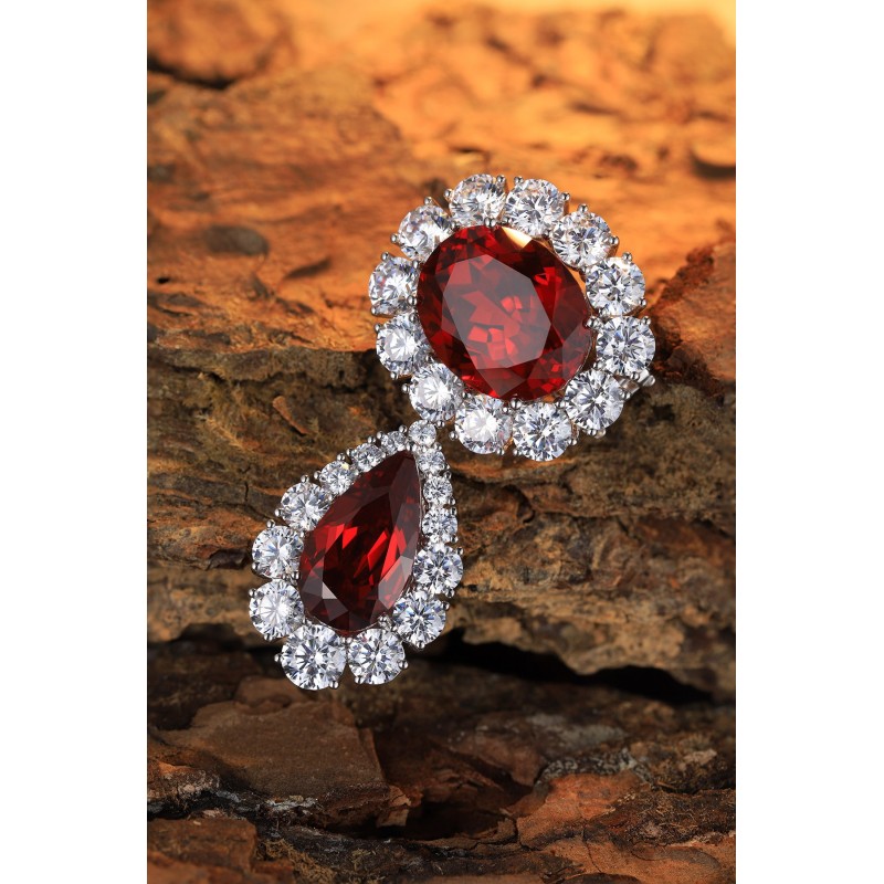 Ruif Jewelry 18K White Gold 21.52ct Lab Ruby Brooch Red Color Cubic Zircon Brooch Fashion Jewelry Ruif Jewelry 18K White Gold 21.52ct Lab Ruby Brooch Red Color Cubic Zircon Brooch Fashion Jewelry