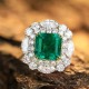 Ruif Jewelry Classic Design 18K White Gold 3.98ct Lab Grown Emerald Ring Gemstone Jewelry