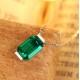 Ruif Jewelry Classic Design 18K White Gold 1.51ct Lab Grown Emerald Pendant Necklace Gemstone Jewelry