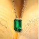 Ruif Jewelry Classic Design 18K White Gold 1.51ct Lab Grown Emerald Pendant Necklace Gemstone Jewelry