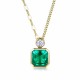 Ruif Jewelry Classic Design 18K Yellow Gold 1.8ct Lab Grown Emerald Pendant Necklace Gemstone Jewelry