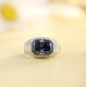Ruif Jewelry Classic Design 18K gold 6.86ct Blue Color Simulated Diamond Ring Wedding Bands