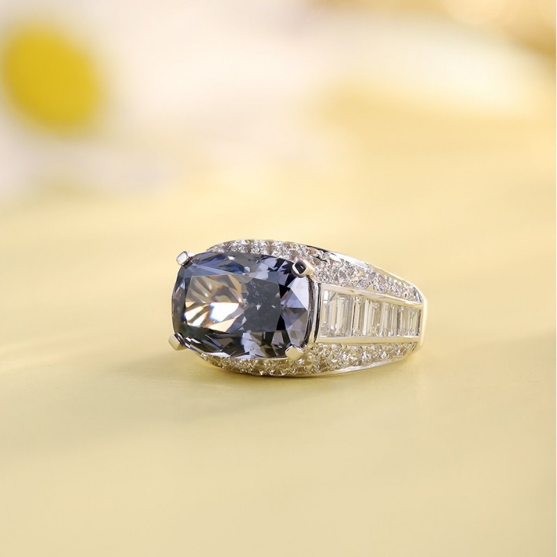 Ruif Jewelry Classic Design 18K gold 6.86ct Blue Color Simulated Diamond Ring Wedding Bands