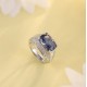 Ruif Jewelry Classic Design 18K gold 6.86ct Blue Color Simulated Diamond Ring Wedding Bands