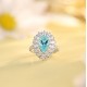 Ruif Jewelry Classic Design 18K gold 2.6ct Blue Color Simulated Diamond Ring Wedding Bands