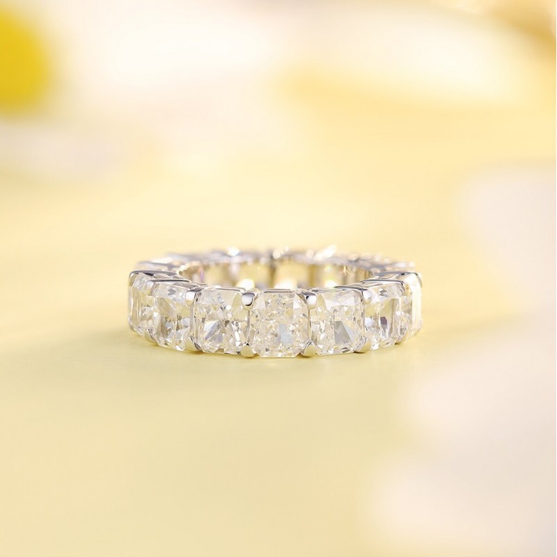 Ruif Jewelry Classic Design 18K gold 19.2ct Radiant Cut White Color Simulated Diamond Ring Wedding Bands