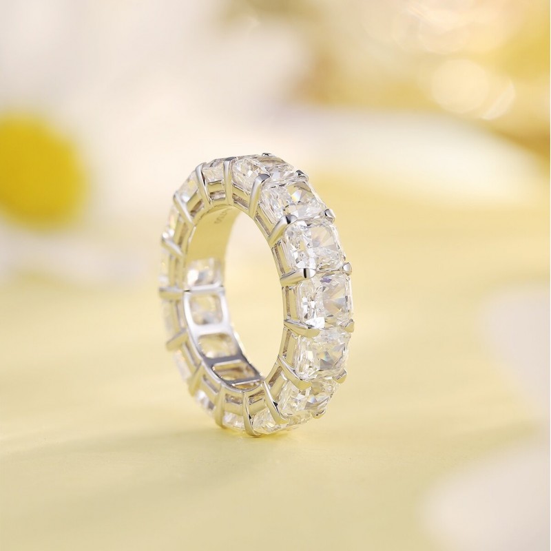 Ruif Jewelry Classic Design 18K gold 19.2ct Radiant Cut White Color Simulated Diamond Ring Wedding Bands