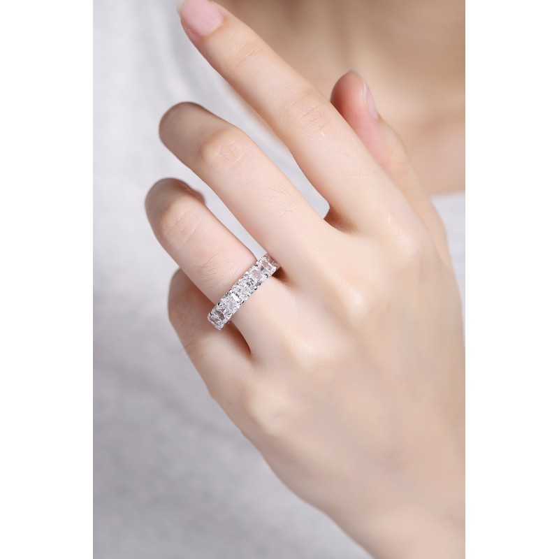 Ruif Jewelry Classic Design 18K gold 19.2ct Radiant Cut White Color Simulated Diamond Ring Wedding Bands