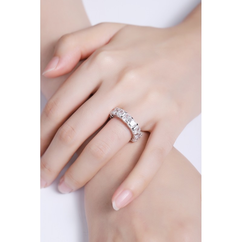 Ruif Jewelry Classic Design 18K gold 19.2ct Radiant Cut White Color Simulated Diamond Ring Wedding Bands