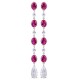 Ruif Jewelry Classic Design 18K White Gold 10.1ct Lab Grown Ruby Earrings  Hand Made Gemstone Jewelry