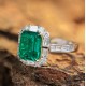 Ruif Jewelry Classic Design 18K White Gold 2.54ct Lab Grown Emerald Ring Gemstone Jewelry