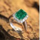 Ruif Jewelry Classic Design 18K White Gold 2.54ct Lab Grown Emerald Ring Gemstone Jewelry